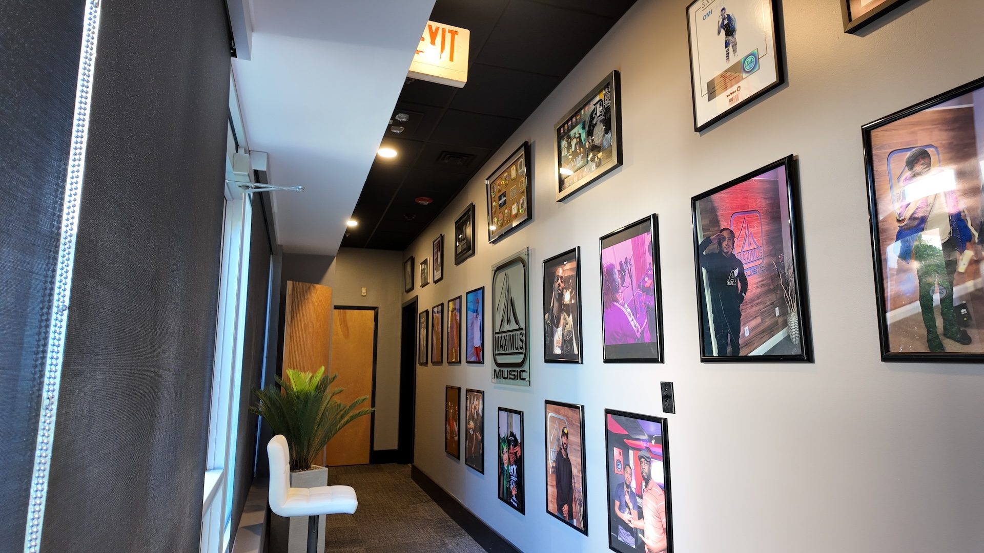 Studio A plaques on wall